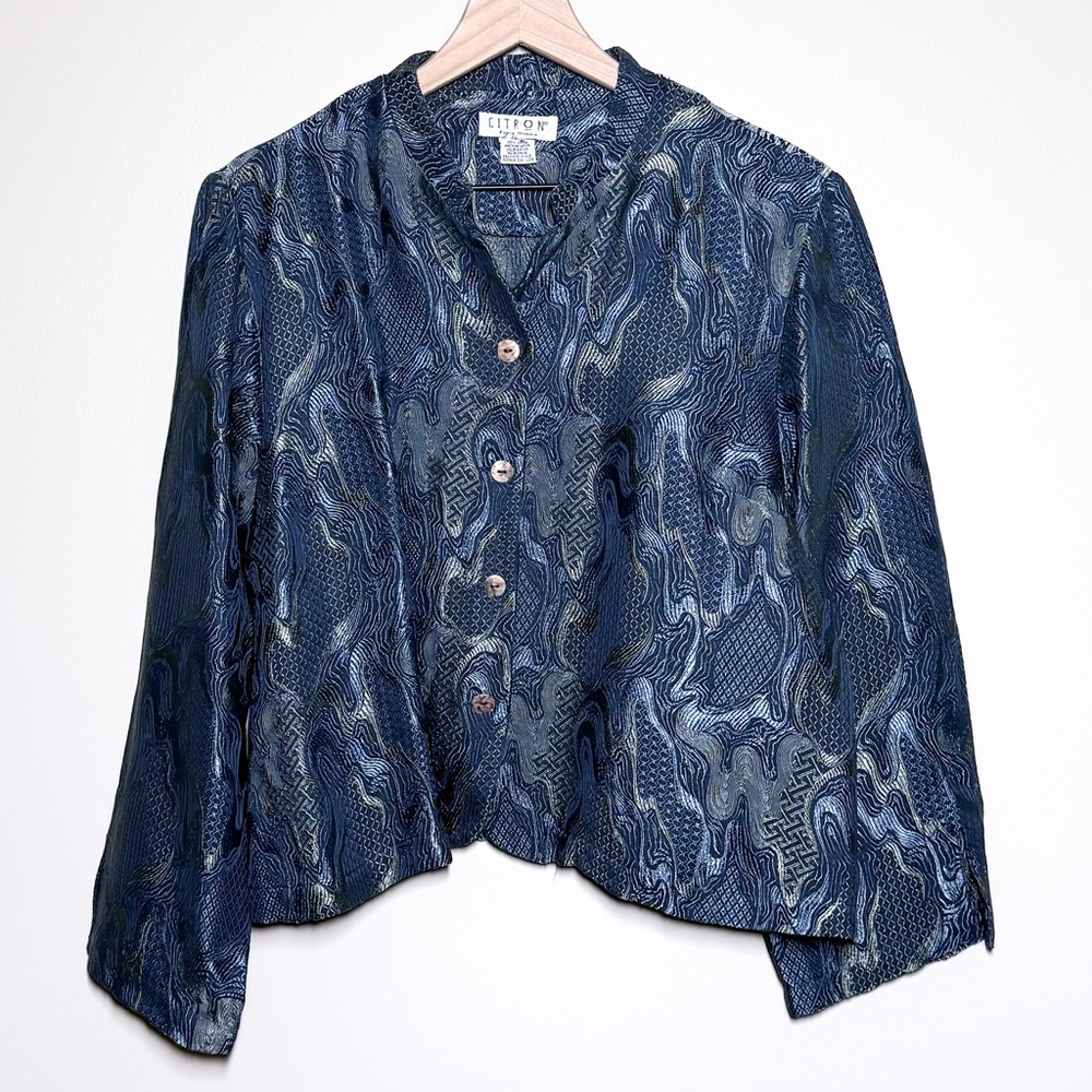 CITRON Santa Monica Art To Wear Button Blouse Women’s Size L